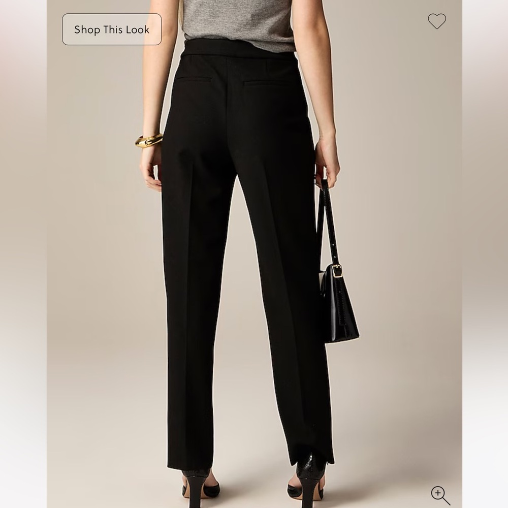 J. Crew Women's Kate Straight-Leg Pant Bi-Stretch Cotton Black Size 00P - Picture 3 of 9